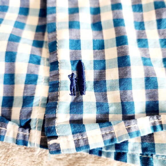 Johnnie O Shirt Mens Large Blue Check Hangin Out Tweener Button Long Sleeves - Picture 12 of 16